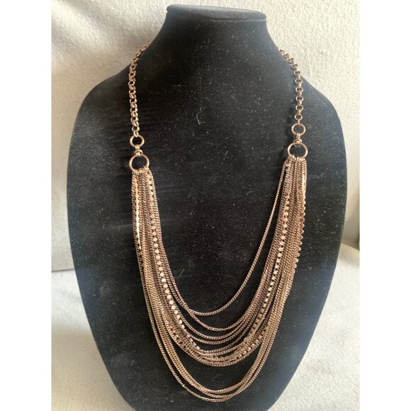 Multi-Layered Chain Necklace by Daisy Fuentes Jewelry 28" Antique Bronze - Picture 8 of 9